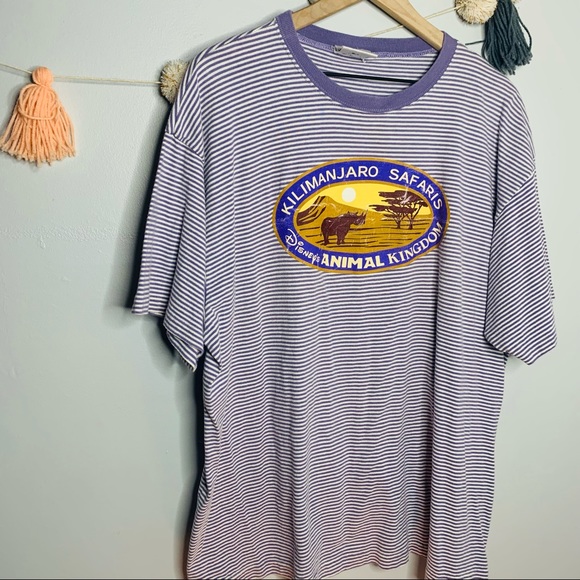 VINTAGE y2k Disney Kilimanjaro striped tee - Picture 7 of 13